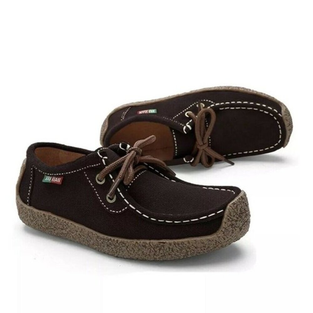 XIUXIAN Women Snail Casual Driving Genuine Leather Flat Sneaker Shoes (6B(M) U 6